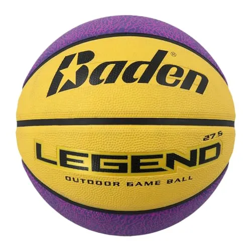 Baden Legend Basketball - langlebiger Basketball für Kinder und Erwachsene - für Freizeit und Training, violet/jaune, 5