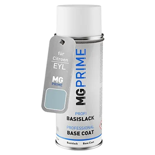 MG PRIME Autolack Spraydose für Citroen EYL Gris Iceland Metallic | Iceland Grau Metallic, Basislack, Sprühdose 400ml