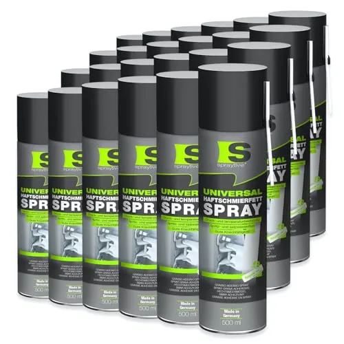 Spraytive 24 x 500ml Universal Haftschmierfett-Spray – Schmierfett & Kriechöl für Auto, Gelenke, Lager & Scharniere – hochviskoses Sprühfett, Seilfett & Polfett, Korrosionsschutz - Made in Germany