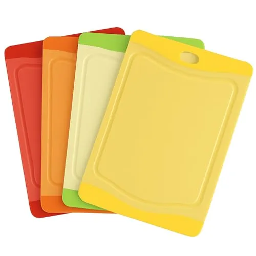 STONELINE® Schneidebrett-Set, 4-tlg., 20 x 14 cm - Schneidebretter in verschiedenen Farben für optimale Hygiene und Flexibilität. Rutschfest, bruchsicher und spülmaschinengeeignet – ideal für die sichere Zubereitung Ihrer Lebensmittel.