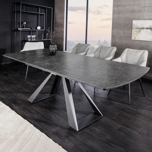 riess-ambiente Esstisch CONCORD 180–230cm - Esstisch mit ausziehbarer Keramikplatte in Graphit, modernes Design und automatische Auszugsfunktion für bis zu 10 Personen – ideal für jede Gelegenheit.