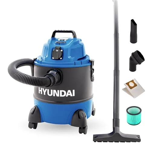 Hyundai Nass- / Trockensauger VCWD1220E, 1250 W - Vielseitiger Staubsauger für Nass- und Trockensaugen mit 20l Tank und Blasfunktion. Inklusive Master-Slave-Funktion für die direkte Staubabsaugung von Elektrowerkzeugen.