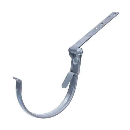 DAPRONA Rinneneisen verstellbar, Rinnenhalter Silber RG 333 für Dachrinne Halbrund, Verstellbar in Höhe und Neigung, hoher Korrosionsschutz