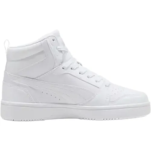 PUMA Unisex Kinder Rebound V6 Mid Jr Turnschuhe in weiß von PUMA