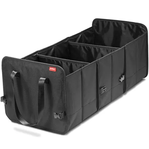 Achilles Faltbare Autobox - Flexibler Kofferraum Organizer - Kofferraumtaschen mit 71 Litern Volumen, faltbar und platzsparend. Stabil, wasserabweisend und mit Klettbefestigung für sicheren Halt während der Fahrt.