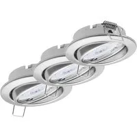 Oktaplex 3er Set Einbauleuchte Dijon 3-Stufen Dimmbar inkl. LED Modul Warmweiß 4,8W Chrom 380lm Deckenspot Schwenkbar