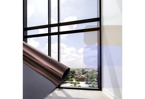 sa roca Sonnenschutz-Fensterfolie Spiegelfolie UV-Schutz Folie für Fenster innen Hitzeschutzfolie, Glatt, Laufmeterware - bis zu 50m an einem Stück
