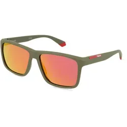 Polaroid PLD 2164/S Herren-Sonnenbrille Vollrand Rectangular Kunststoff-Gestell, grün