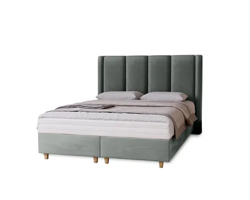 Boxbett mit Matratze Madeley, grau, 110 cm hoch - Polsterbett in modernem Design mit hochwertiger Matratze, ideal für stilvolle Schlafzimmer. Wählen Sie aus verschiedenen Liegeflächen und Farben!