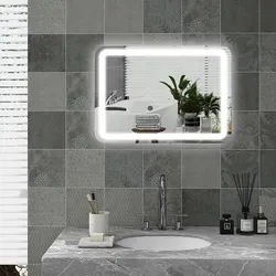 Badspiegel mit 3 Lichtfarben und Touch-Schalter 50x70cm - Praktischer Wandspiegel mit Touch-Sensor für individuelle Beleuchtung: Wechseln Sie zwischen drei Lichtfarben und genießen Sie eine klare Reflexion dank hochwertigem Hartglas. Ideal für Ihr Badezimmer!