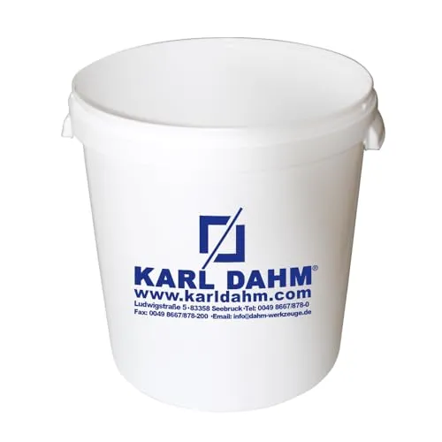 Karl Dahm Anrühreimer (ohne Deckel) I Eimer mit 33 L Volumen I Kunststoff-Eimer zum Anrühren von Kleber, Estrich etc. I Kleister-Eimer I Fliesen Legen mit professionellem Fliesen-Werkzeug – 11014