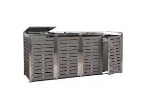 MCW Mülltonnenverkleidung K14 4er Anthrazit - Moderne Mülltonnenbox für 80-240 Liter, robust und wetterfest. Mit abschließbarem Deckel und Türen, ideal für ein ansprechendes Zuhause.