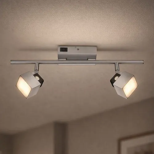 LED Deckenleuchte Spotlampe 2-flammig Chrom für Flur und Wohnzimmer - Moderne LED-Deckenleuchte mit schwenkbaren Spots. Energieeffizient und warmweißes Licht für eine angenehme Atmosphäre in jedem Raum.
