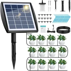 Speed Solar Bewässerungssystem Automatisches Set, Automatische BewäSserung mit Timer und 15 Tropfer -15m Schlauch