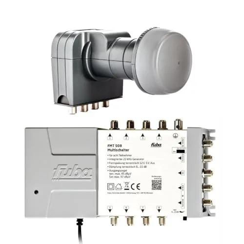 Fuba 8-Teilnehmer Digital Umrüstset - Bestehend aus Fuba DEK 407 Quattro-LNB und Fuba FMT 508 HDTV Multischalter 8 Teilnehmer