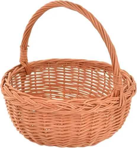 Weidenkorb mit Henkel Ø 28 cm Osterkorb Geflochtener Präsentkorb Obst  Blumen