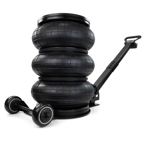 HASKYY Rangierwagenheber Pneumatisch 5T 150-400mm - Rangierwagenheber mit 5 Tonnen Tragkraft, ideal für schwere Fahrzeuge. Massive Stahlkonstruktion und platzsparende vertikale Aufstellung bieten optimale Sicherheit und Flexibilität in der Werkstatt.