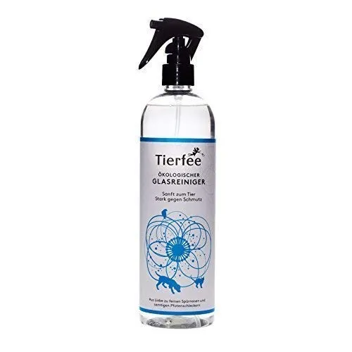 Tierfee Ökologischer Glasreiniger - 500 ml - Glas Reiniger ohne Reizstoffe, komplett Vegan