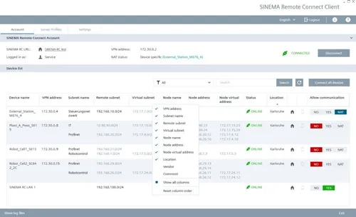 Netzwerksoftware von Siemens Dig.Industr. SINEMA Software