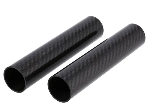 Set: 2x Cover für Telegabelholme, 165mm, Echt-Carbon - Schwarz