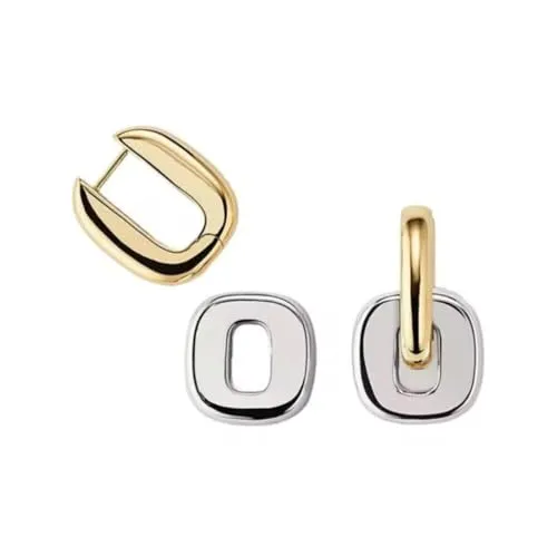 Trend Creolen Ohrringe (Bicolor) - Ohrringe für Damen, aus hochwertigem Edelstahl mit 18K Vergoldung, bieten zwei Tragevarianten für vielseitige Styles und sind ideal für den täglichen Komfort.