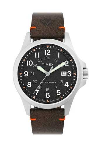 Timex Field Post Solar Braun Herren Armbanduhr TW2V64100 - Armbanduhr für Herren mit Solar Leuchtzeigern, 10 bar wasserdicht und stylischem Lederarmband - ideal für den Alltag und Outdoor-Abenteuer.