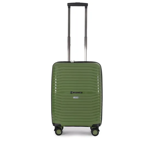 STRATIC Handgepäckkoffer Bright + S 56cm oliv - Koffer mit 4 leichtlaufenden Doppelrollen, TSA-Zahlenschloss und STRATIC CONNECT NFC-Chip für mehr Sicherheit und Informationszugang. Ideal für Reisen mit Stil und Komfort.