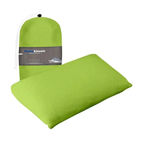 Dormisette Protect & Care Nackenstützkissen - Kissen für Reisen: Vielseitig als Nackenkissen oder Nackenrolle einsetzbar, kompakt und praktisch im Jersey-Beutel mit Kordelband.