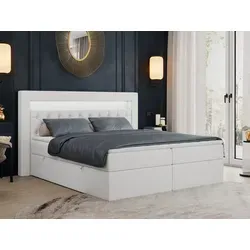 Boxspringbett 120x200 mit LED - Stauraumbett GOLD-6 - Betten mit 7-Zonen-Taschenfederkernmatratze und zwei Bettkästen für optimalen Stauraum. Ideal für jeden Schlafzimmerstil und sorgt für erholsamen Schlaf.
