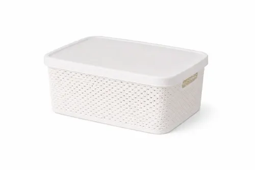 Box Mit Deckel Kunststoff 3,5l Weiß-027100140-weiß