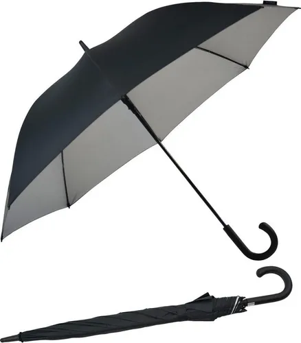 Impliva Stockregenschirm Falcone® luxuriöser XXL Golf Automatik Fiberglas, Innen beschichtet im metallic look