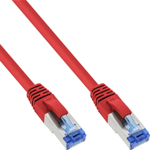 InLine Patchkabel, S/FTP (PiMf), Cat.6A, halogenfrei, rot, 2m, 2 m, Cat6a, S/FTP (S-STP), RJ-45, RJ-45, Rot
