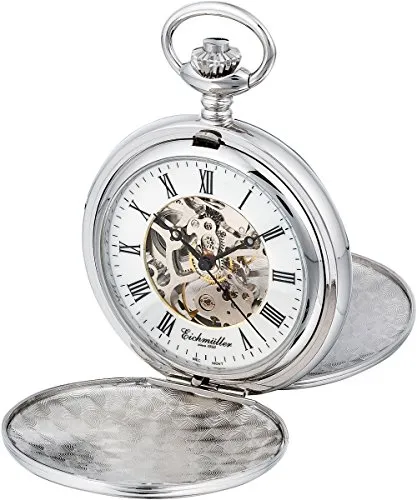 Eichmüller Taschenuhr 8212 teilskeletttiert beidseitig aufklappbar