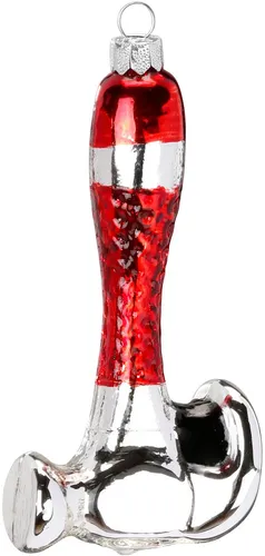 Inge Glas Christbaumschmuck Hammer aus Glas 12cm Werkzeug Handwerk hochwertig