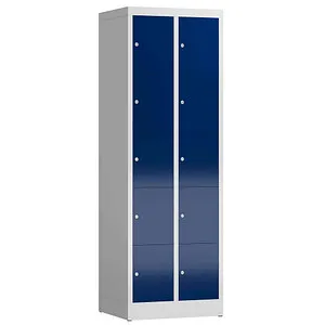ClassiX Schließfachschrank X-520521, blau, 10 Fächer - Werkstatteinrichtung mit 10 stabilen Fächern, Zylinderschloss und hochwertiger Pulverbeschichtung für maximale Sicherheit und Langlebigkeit. Perfekt für Werkstätten und Büros.