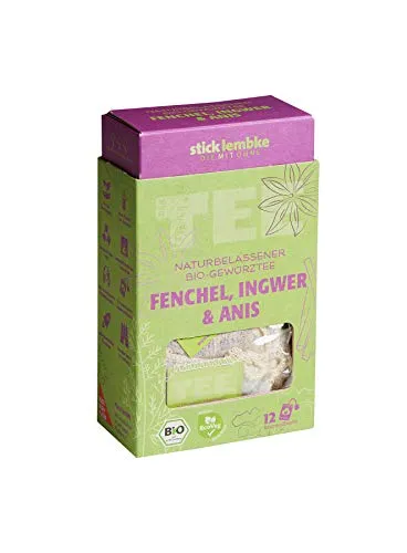 Stick Lembke Naturbelassener Bio-Gewürztee Fenchel, Ingwer & Anis 12 x 2 g Bio
