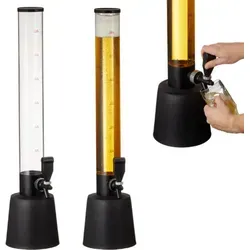 Biersäule mit Zapfhahn - 3,5 Liter Trinksäule für Partyspaß - Mini-Zapfanlagen mit 3,5 Litern Fassungsvermögen, ideal für Partys. Aus BPA-freiem Kunststoff, inklusive Füllstandsanzeige und komfortablem Zapfhahn.