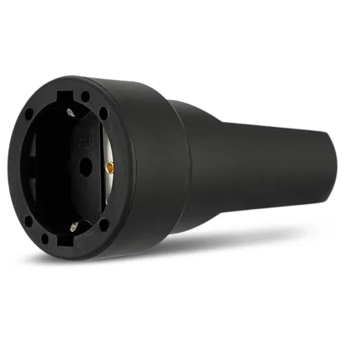 REV 0512150555 Schutzkontaktkupplung, Kupplung 230V/16A aus Gummi 3680W, schwarz