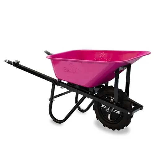 BAMATO elektrische Schubkarre MTR-155 Pink Edition - Schubkarren mit 150kg Traglast und 75L Muldenvolumen, ideal für Garten- und Baustellenarbeiten. Ausgestattet mit einem starken 500W-Elektromotor für müheloses Transportieren.