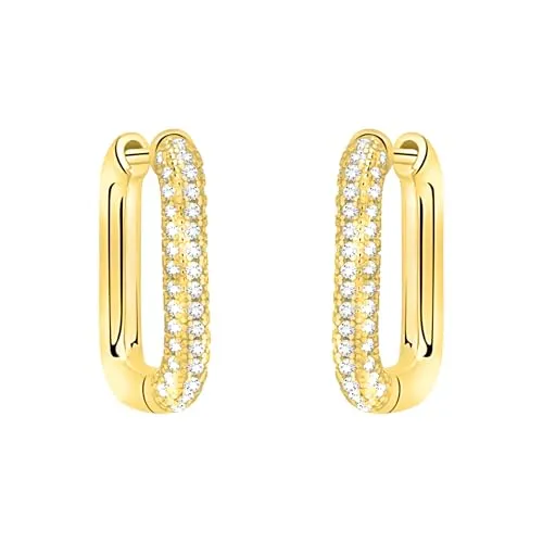 SOFIA MILANI - Damen Ohrringe 925 Silber - vergoldet/golden & mit Zirkonia Steinen - Zirkonia Creole - E2703