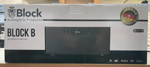 Block B schwarz Streaming-Lautsprecher - Smart Speaker in elegantem Schwarz, kabellose Konnektivität für flexibles Streaming und ein erstklassiges Klangerlebnis.