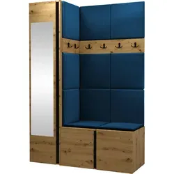 Mirjan24 Garderoben-Set Eiche Artisan in Blau
