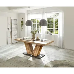 Kulissentisch >Komfort 2< in asteiche / plankeneiche - 180x76x90cm (BxHxT)