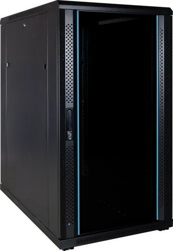 DSIT 22HE 19 Zoll Serverschrank mit Glastür - 600x1000x1200mm - Robuster 22 HE Netzwerkschrank mit abschließbarer Glastür, optimaler Zugang durch herausnehmbare Seitenwände und Lüftermontage-Vorrichtung. Traglast bis 800 kg, ideal für professionelle IT-Umgebungen.