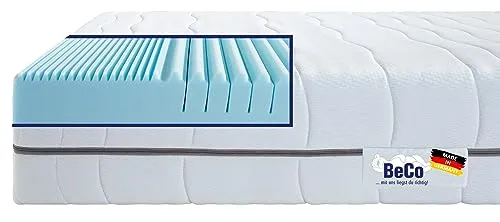 BeCo Matratze Selection MF 120 x 200 cm H2 - Komfortschaummatratze mit 7 ergonomischen Liegezonen, wendbar und ideal für besten Schlafkomfort. 100 Nächte Probeschlafen mit Rückgabegarantie und 10 Jahre Qualitätsversprechen.