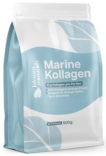 Hochdosiertes Marine Collagen Pulver 500g von bloom naturals