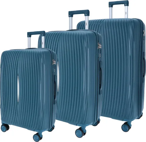 DYX 4 Rollen Trolley 3er Set S/M/L Verona petrol : petrol Farbe vom Hersteller: petrol