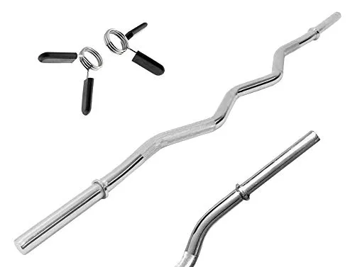 POWER EXTREME SZ Curlstange 120cm inkl. Federverschlüsse - Hochwertige SZ-Hantelstange für effektives Armtraining. Ergonomisches Design reduziert Belastung der Handgelenke. Kompatibel mit 30mm-Hantelscheiben, inklusive Federverschlüsse. Ideal für ambitionierte Fitness-Enthusiasten.