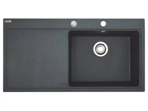 Franke Mythos MTG 611 Onyx Granitspüle - Einbauspüle aus hochwertigen Fragranit in Anthrazit, ideal für Unterschränke ab 60 cm, mit praktischer Exzenterbetätigung für einfachen Zugang.