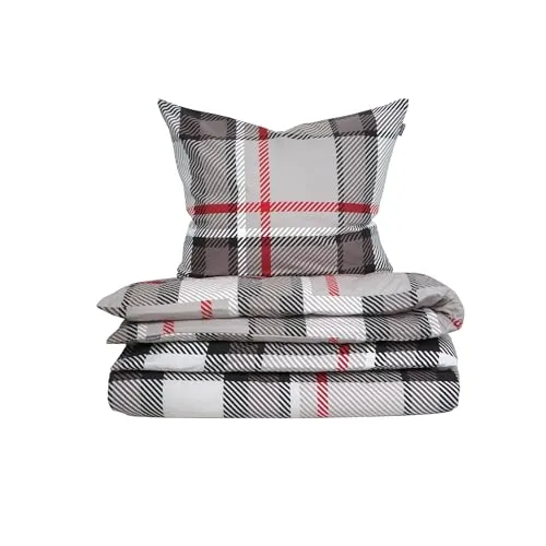 Schiesser Bettwäscheset Talisa - 2-teilig - Feinbiber 155 x 220 cm - Grau - Bettwäsche-Set aus 100% weicher Baumwolle in flauschiger Feinbiber Qualität, mit verstecktem Reißverschluss. Waschbar bis 60°C, allergikerfreundlich und schadstofffrei nach OEKO-TEX.